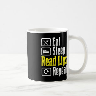 Caneca De Café Lip Lendo ASL Gesto de Mão surdo Ausente Audição P