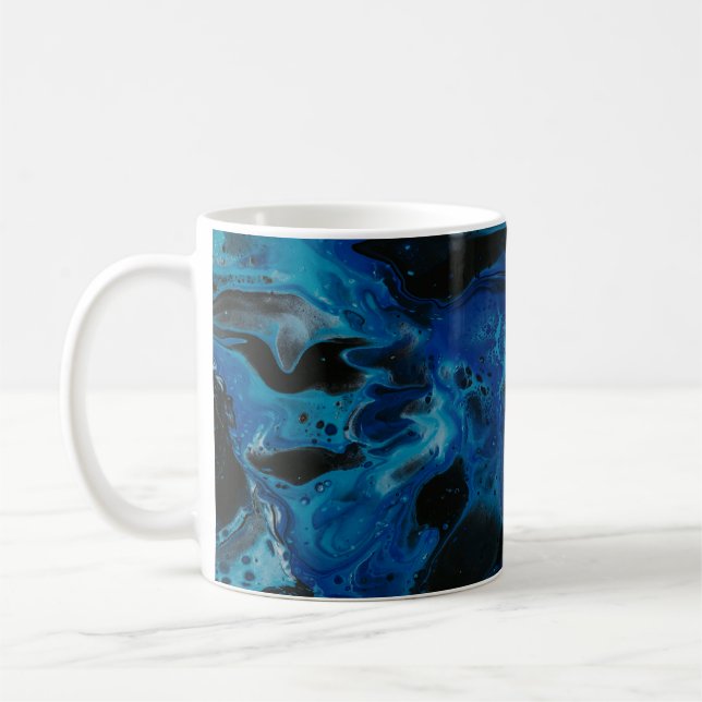 Caneca De Café Líquido psicodélico azul escuro (Esquerda)