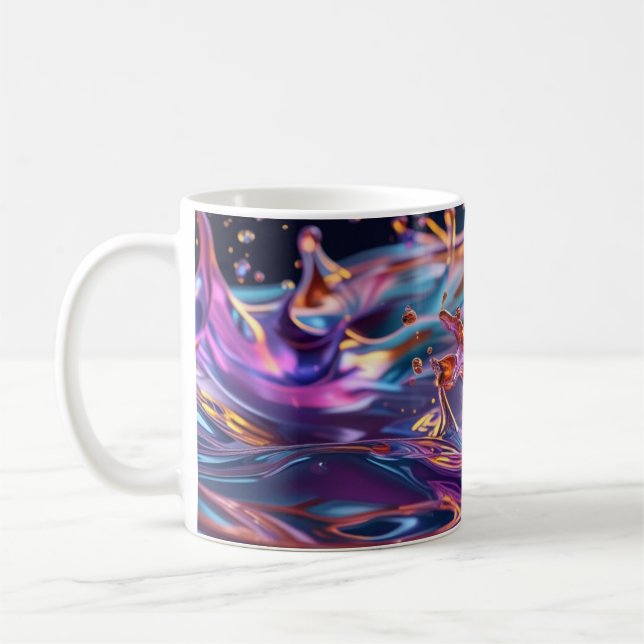 Caneca De Café Líquidos de Cores Salpicando (Esquerda)