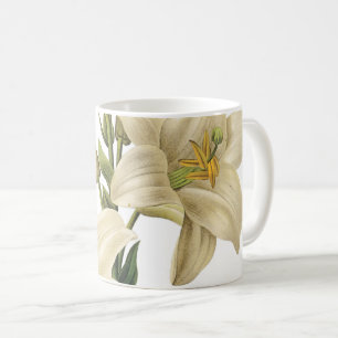 Caneca De Café lírio branco (Lilium candidum) por Redouté