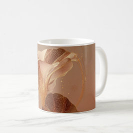 Caneca De Café Lírio-de-callas Laranja Queimado Botânico