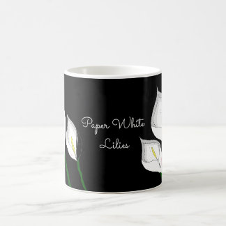 Caneca De Café Lírios Brancos de Papel