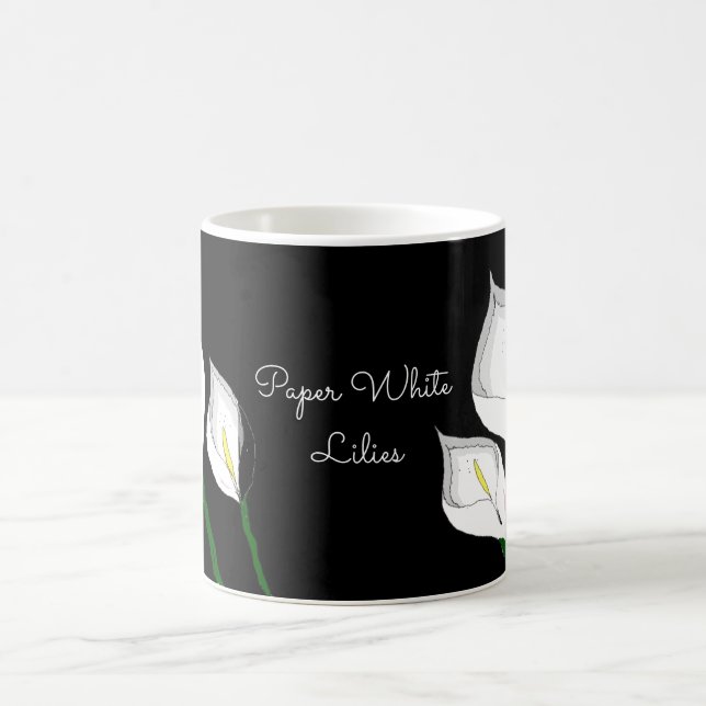 Caneca De Café Lírios Brancos de Papel (Centro)