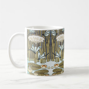 Caneca De Café Lírios de Água,Batatas,Marsh Art Nouveau