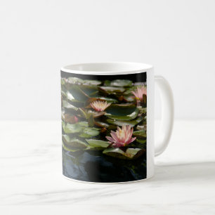 Caneca De Café Lírios de Água Rosa