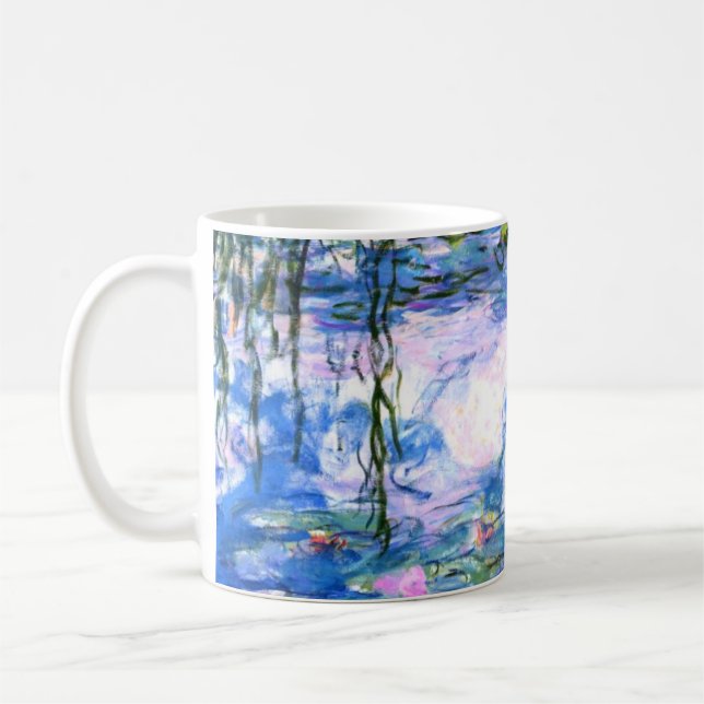 Caneca De Café Lírios de Água Rosa Monet  (Esquerda)