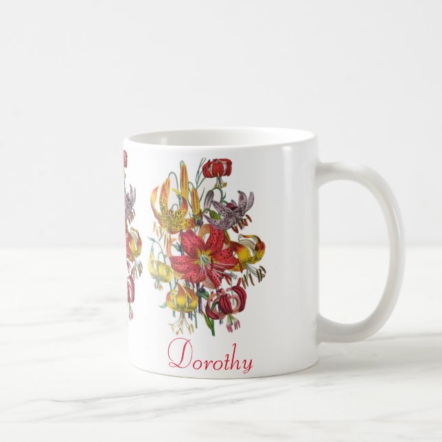 Caneca De Café Lírios Personalizados (Direita)