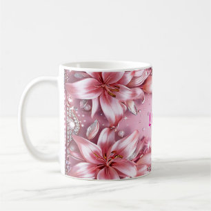 Caneca De Café Lírios rosa delicados