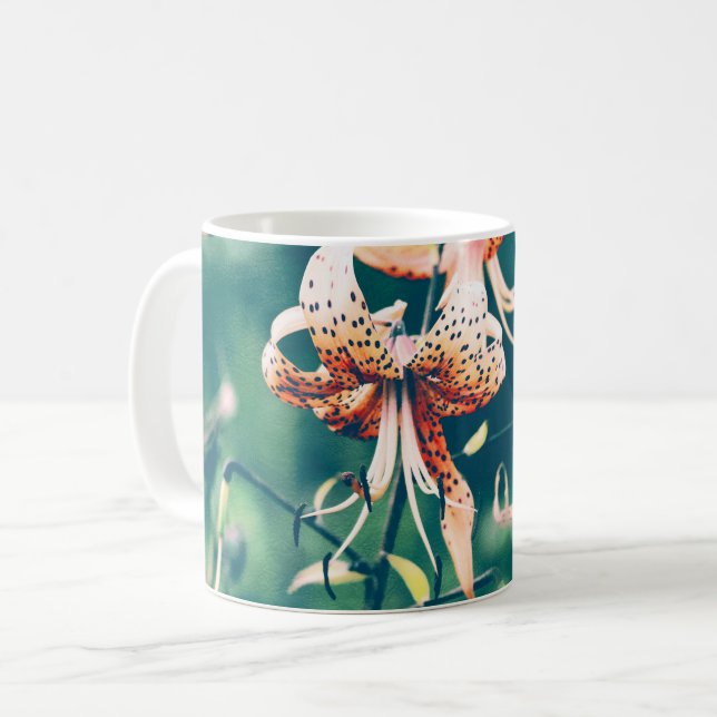 Caneca De Café Lírios Tigre (Frente Esquerda)