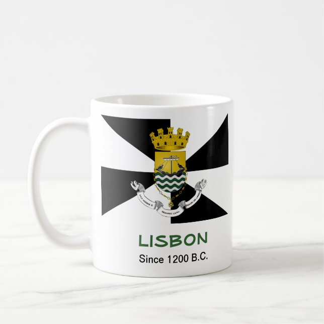 Caneca De Café Lisboa Portugal Custom City Flag Mug (Esquerda)