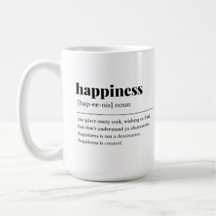 Caneca De Café Lista de definições de felicidade