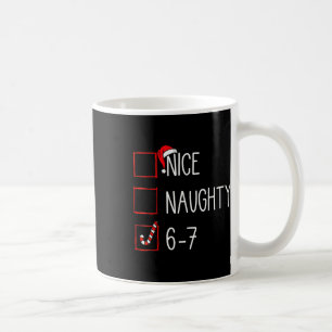 Caneca De Café Lista de Natal Legal Travesso 6 7 Divertido Seis S