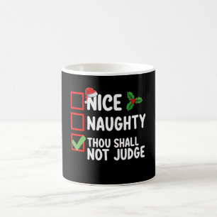 Caneca De Café Lista de Natal Não Julgarás o Bom e o Mau