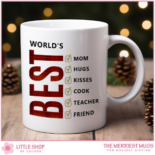 Caneca De Café Lista de Natal Personalizável para a Melhor Mãe do