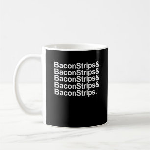 Caneca De Café Lista de tiras de bacon branca