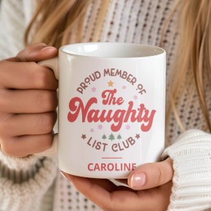Caneca De Café Lista de Travessos de Natal Personalizada Divertid