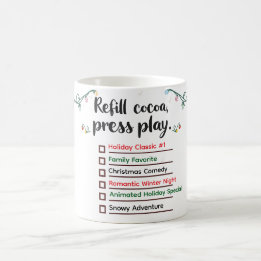 Caneca De Café "Lista de verificação de filmes de Natal - Mola de
