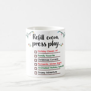 Caneca De Café "Lista de verificação de filmes de Natal - Mola de