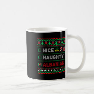 Caneca De Café Lista de verificação de natal albanesa de Nice