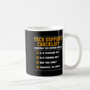 Caneca De Café Lista de Verificação de Suporte Técnico de Camisa 