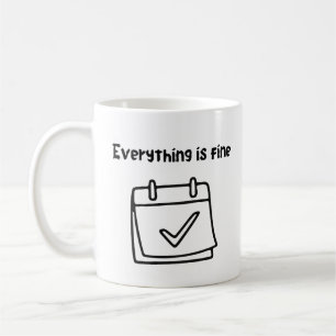 Caneca de Café Lista de Verificação Tudo Está Bem