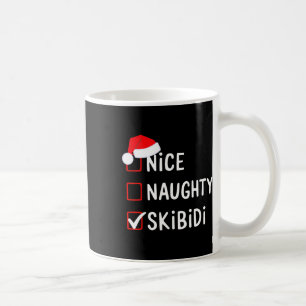 Caneca De Café Lista Nice Naughty Skibidi Papai Noel Xmas Rizz Ch