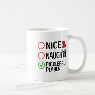 Caneca De Café Lista Xmas do Jogador de Pickleball de Natal Bela