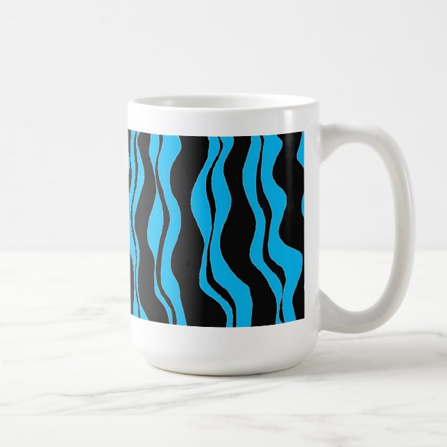 Caneca De Café Listra de Zebra Preta e Azul (Direita)