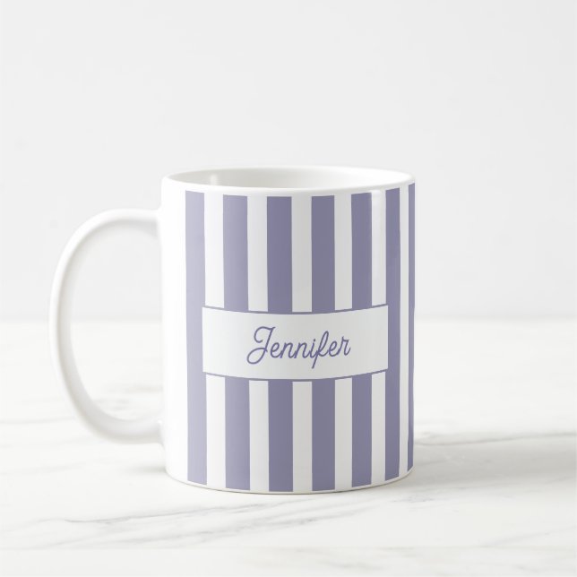 Caneca De Café Listra Monograma Roxo Claro (Esquerda)