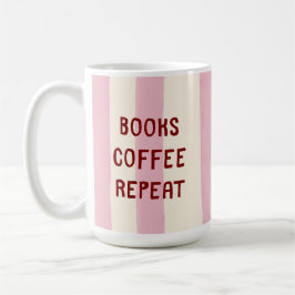 Caneca De Café Listra Rosa de Letra à Mão Amante de Livros Leitur