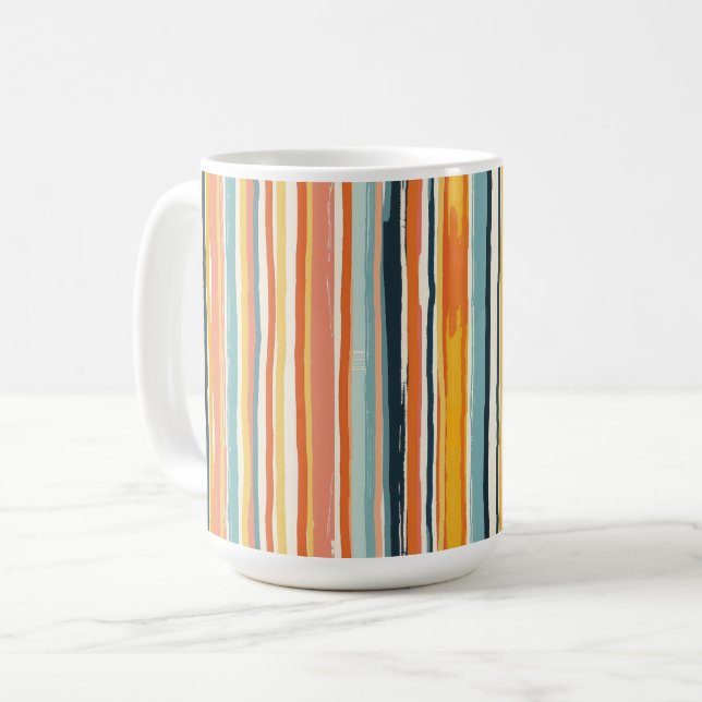 Caneca De Café Listra Vertical Boho (Frente Esquerda)