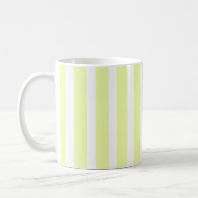 Caneca De Café Listra Vertical Verde Lima e Branco (Esquerda)