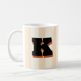 Caneca de Café Listrada Personalizada com Inicial