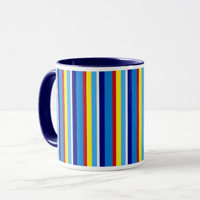 Caneca de café listrada retrô (Frente Esquerda)