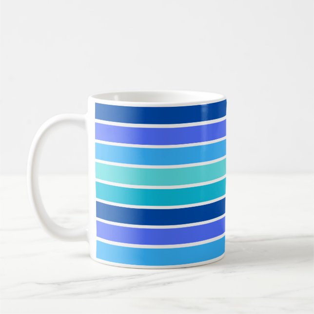 Caneca De Café Listrado Azul Fundo (Esquerda)