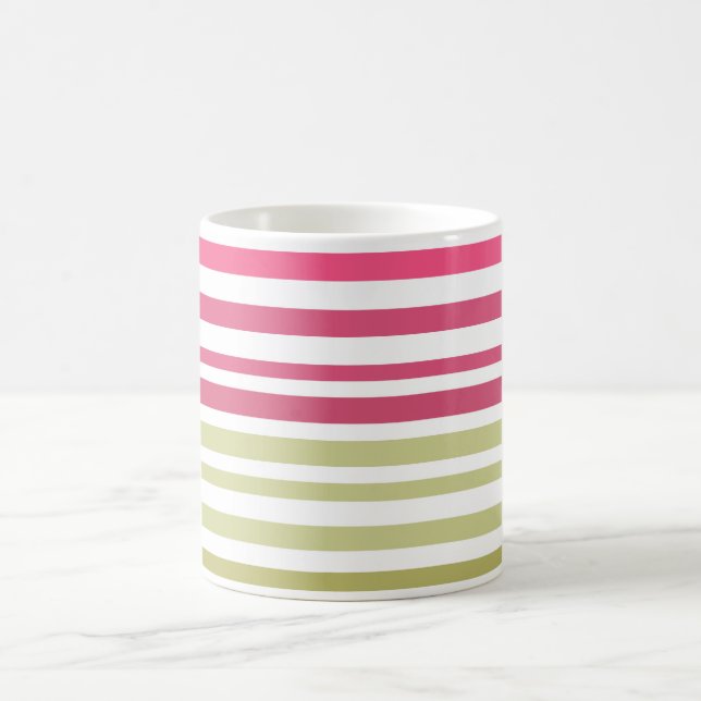 Caneca De Café listrado oliva rosa  (Centro)