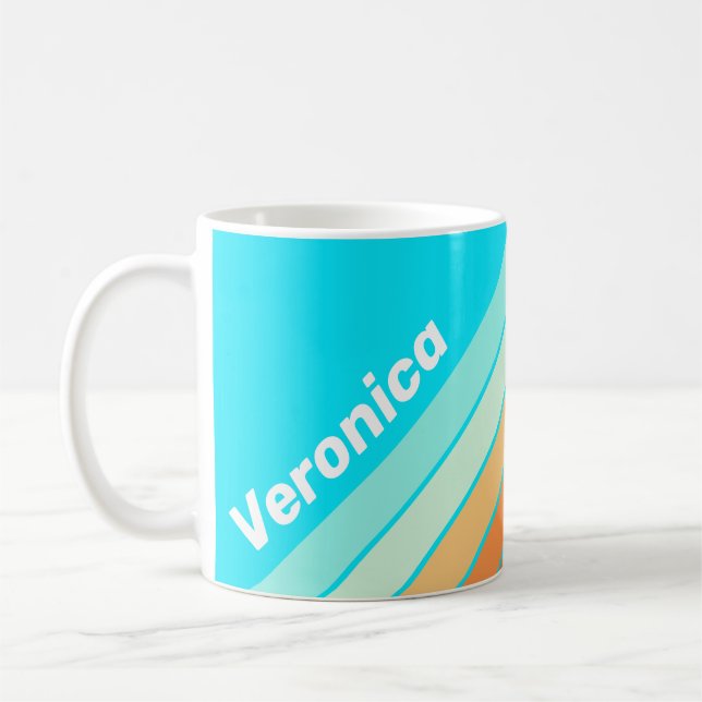 Caneca De Café Listrado Tropic Splash com Nome (Esquerda)