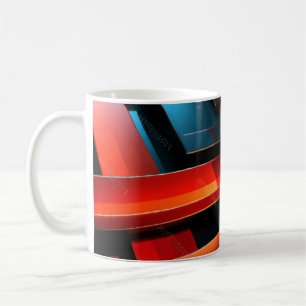 Caneca De Café Listras Abstratas Elétricas