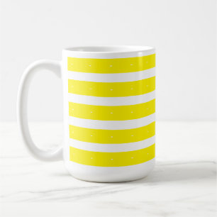 Caneca De Café Listras amarelas e brancas