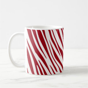 Caneca De Café Listras Animais Zebra Vermelha da Moda