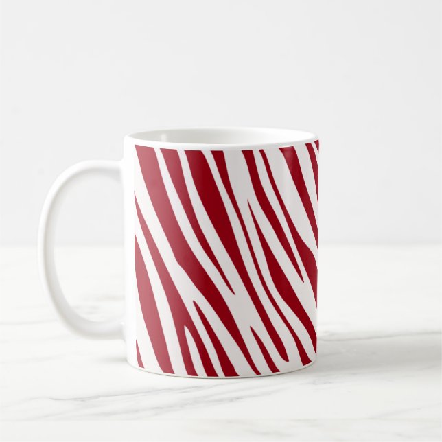 Caneca De Café Listras Animais Zebra Vermelha da Moda (Esquerda)