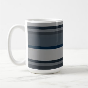 Caneca De Café Listras azuis e cinzas
