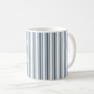 Caneca De Café listras Azul-cinzentas e brancas dos doces