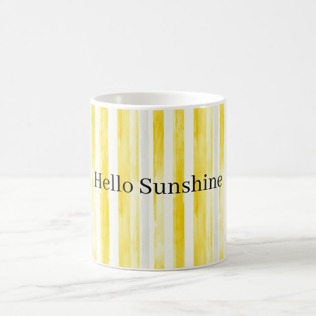Caneca De Café Listras Brancas Amarelo Limão (Centro)