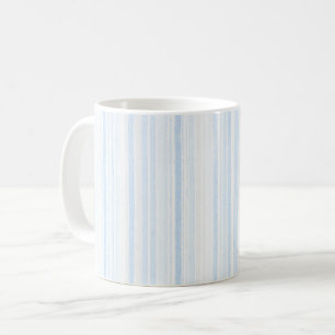 Caneca De Café Listras Brancas Azul Bebê