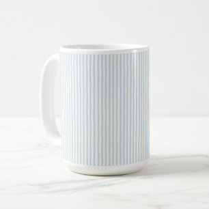 Caneca De Café Listras Brancas Azul Claro