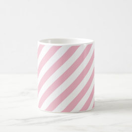 Caneca De Café Listras brancas e rosa
