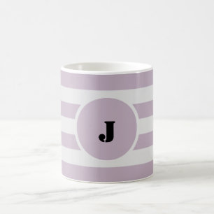 Caneca De Café Listras brancas e roxas claras
