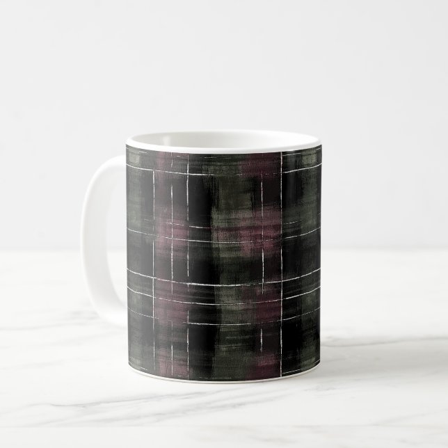 Caneca De Café Listras Burgundy Verde (Frente Esquerda)