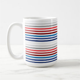 CANECA DE CAFÉ LISTRAS CINZA AZUL BRANCO VERMELHO PATRIOOTICO